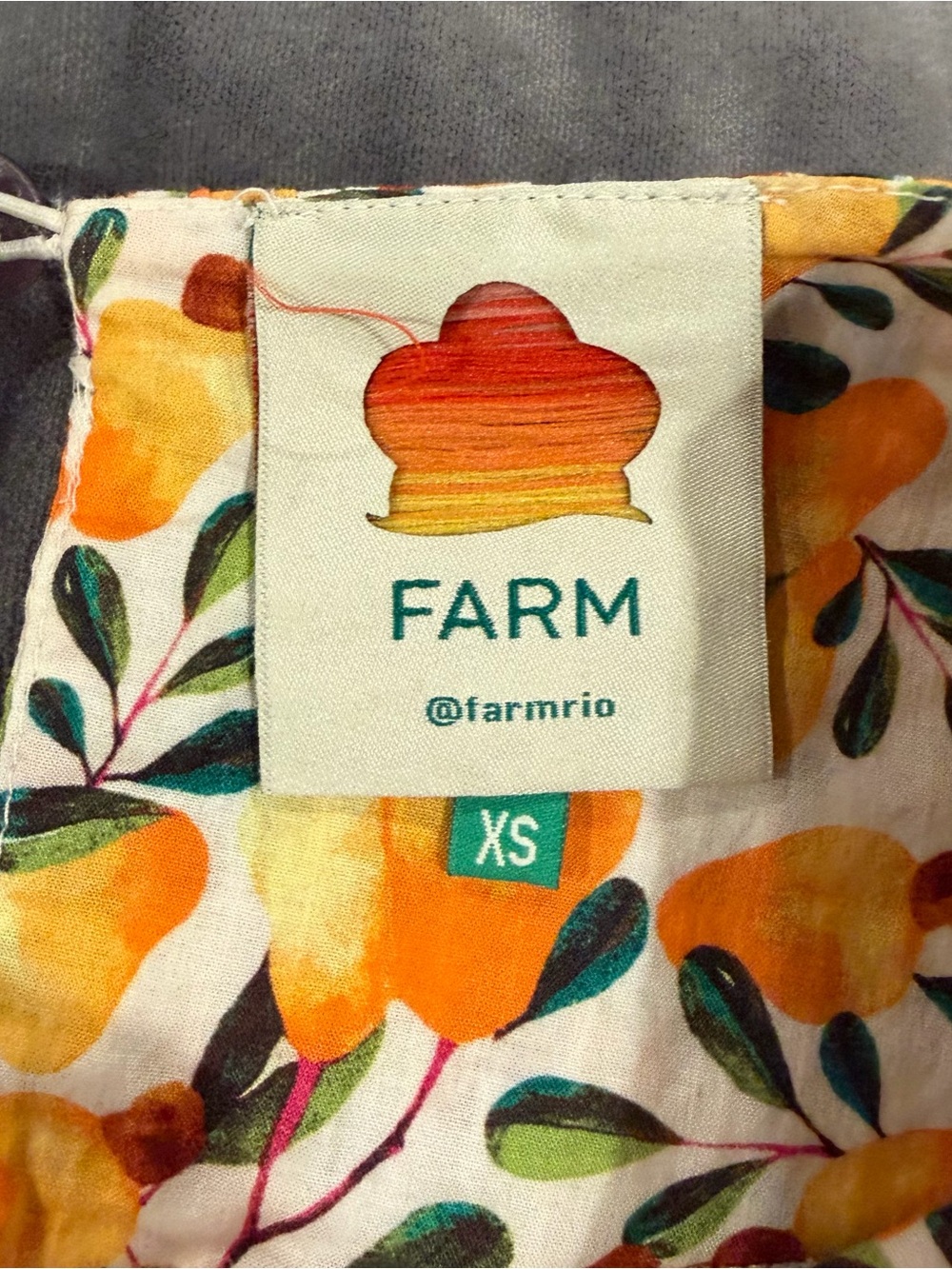 FARM Rio Yellow Fruit Print Smocked Ruffle Crop Top - Picture 5 of 5